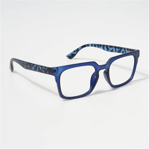 EyeJack Bell Bottom Matt Blue Rectangle Eyeglasses for Men & Women (62 ...