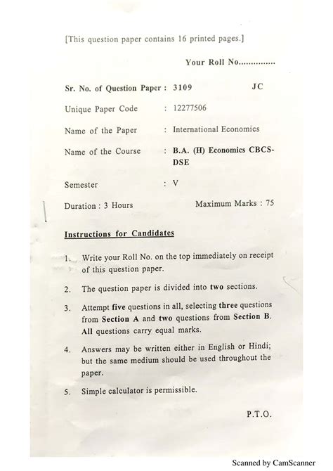 I .T Question Paper 2019 - International Economics - Studocu