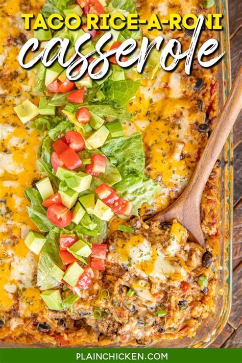 Taco Rice-A-Roni Casserole - Plain Chicken