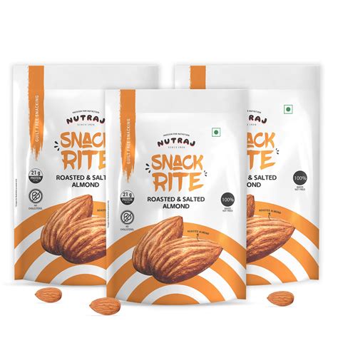Nutraj Snackrite Almond Kernels Roasted & Salted - 450g (3 x 150g ...