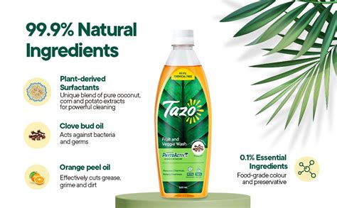 Tazo Fruit & Vegetable Wash Liquid (500ML, Pack of 2), Biodegradable ...