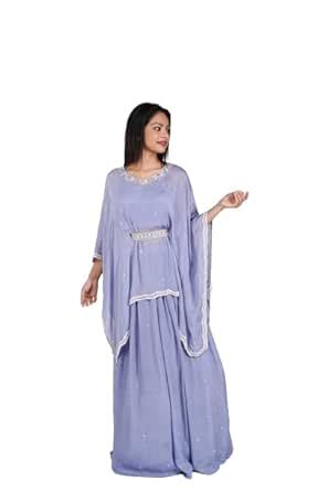 Buy KIYANA'S Women Kaftan Dress with Designer Skirt 2 Piece Set ...