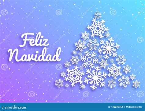 Feliz Navidad. Merry Christmas Card with Greetings in Spanish Language ...