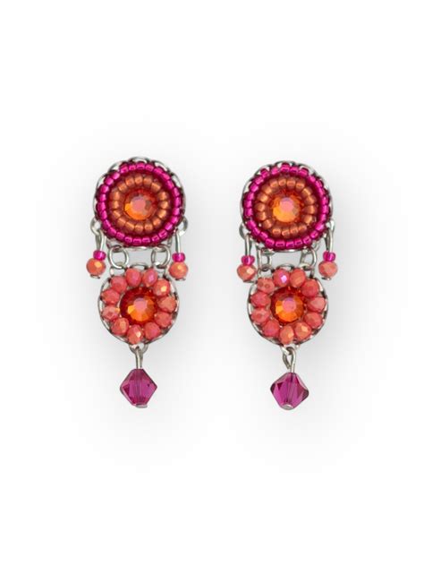 Pink And Orange Crystal Chandeliers | Kyla | Handmade Jewelry | Lightweight