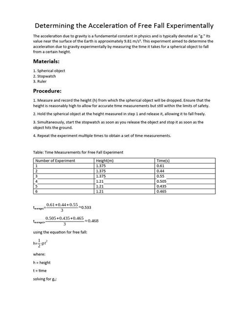 Image result for Free Fall Experiment Physics