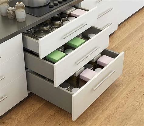 Grey Slim Kitchen Tandem Drawer Set 35 Kg Soft Close 20"X4": Amazon.in ...