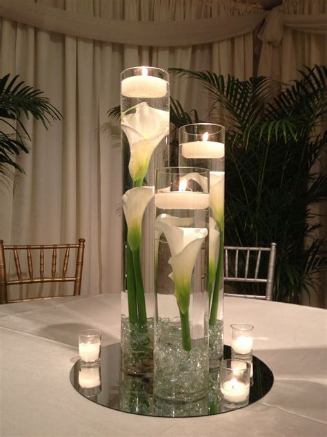 Flowers and Candles Table Centerpiece