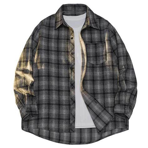 Aloohaidyvio George Men's Flannel Plaid Shirts Long Sleeve Regular Fit ...