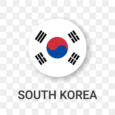 Premium Vector | Round Flag of South Korea Vector Icon Illustration ...
