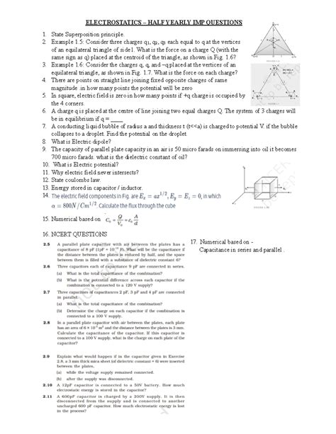 HALF Yearly IMP Questions Merged - ELECTROSTATICS – HALF YEARLY IMP ...