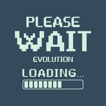 Evolution loading a retro pixel art theme | Premium Vector