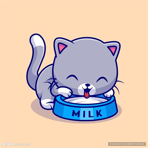 可爱卡通小猫咪吃饭设计图__卡通设计_广告设计_设计图库_昵图网