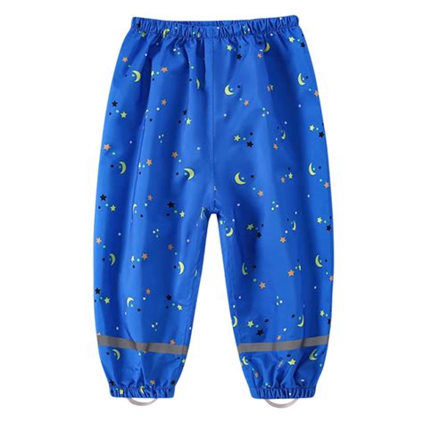 ZACPNCV Toddler Rain Pants Boys Girls Waterproof Pants Cute Printed Mud ...