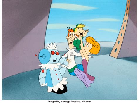The Jetsons Four-Character Production Cel and Master Background | Lot #19094 | Heritage Auctions