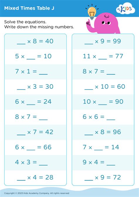 Image result for 3rd Grade Math Times Tables