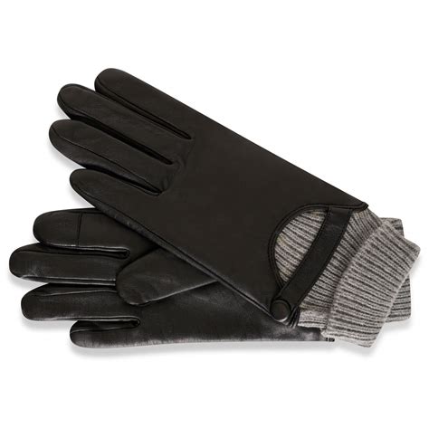 Womens gray leather gloves online