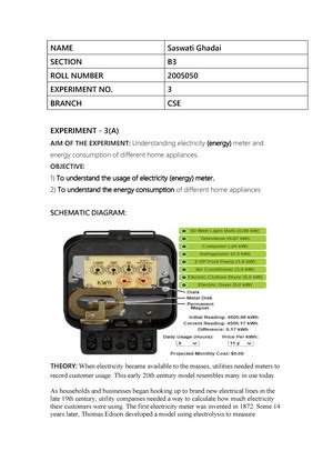 Experiment No 9 BEE - EXPERIMENT NO: 9-A AIM OF THE EXPERIMENT: Study ...
