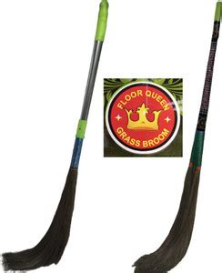 FLOOR QUEEN (Three In One+Ultra Steel) Grass Broom, Long Handle,Floor ...