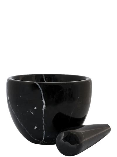 Small black marble mortar and pestle - Fiammettav - Home | Luisaviaroma