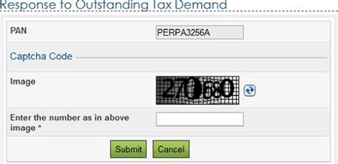 How to submit Response to Outstanding Income Tax Demand