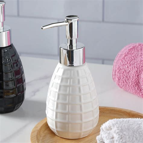 Pump Bottle in Textured Ceramic Online - Premium Dispenser | Nestasia
