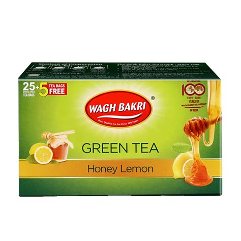 Wagh Bakri Green Honey Lemon, 25 Tea Bags (Pack Of 2) - Green, 45 G ...