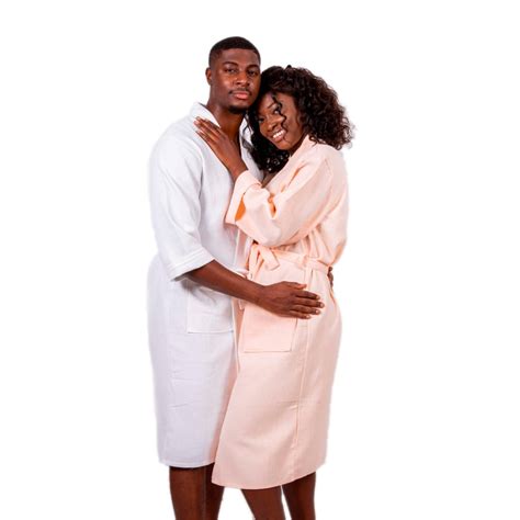 Cotton waffle long his and hers matching bathrobes set - Bridesmaid's World