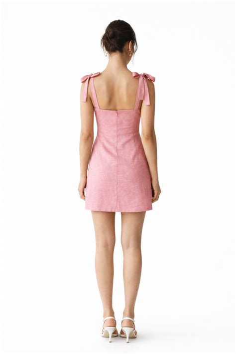 Zuri Bow Linen Dress for Women | Mini Linen Dress | LININ