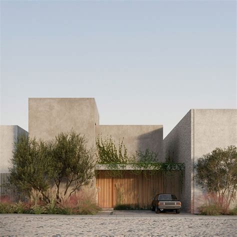 Modern Concrete House with Car Parking