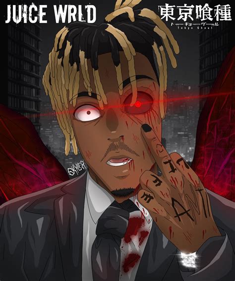 Juice WRLD drawn in the Tokyo Ghoul anime style : r/JuiceWRLD