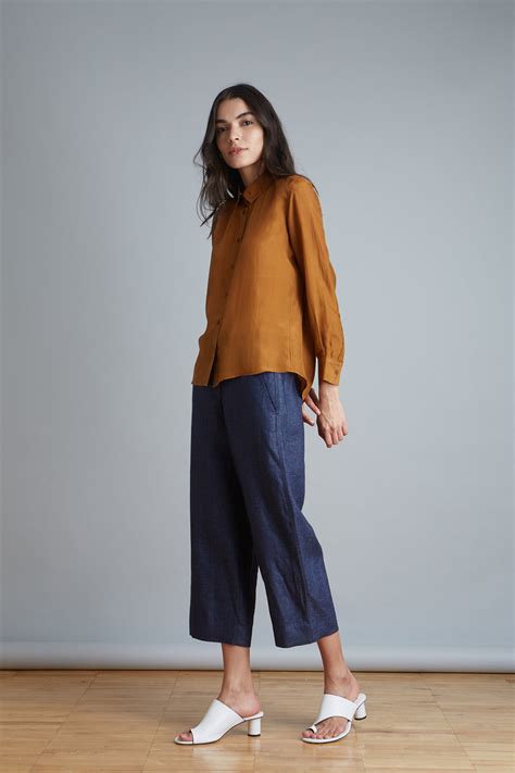 Silk Habotai Blouse in Burnt Umber Color – ANOMALY