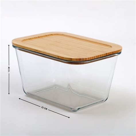Buy Palestine Glass Storage Canister with Bamboo Lid - 2.5L from Home ...