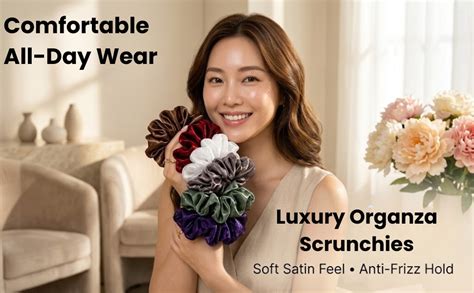 AUME Luxury Scrunchies for Women & Girls – Pack of 6 Assorted Colours ...