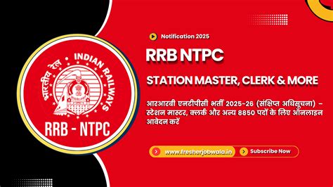RRB NTPC Recruitment 2025-26 (Short Notice) - Apply Online for 8850 ...