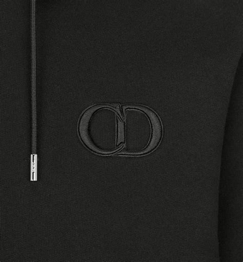 CD Icon Hooded Sweatshirt Black Cotton Fleece | DIOR