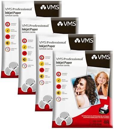 VMS Professional 210 GSM 4R (4x6) Glossy Photo Paper – Water Resistant ...