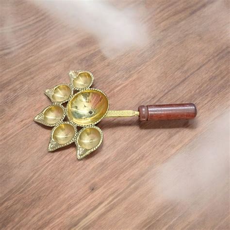 Panch Mukhi Jyot For Aarti | Pure Brass Aarti Diya – Malawala