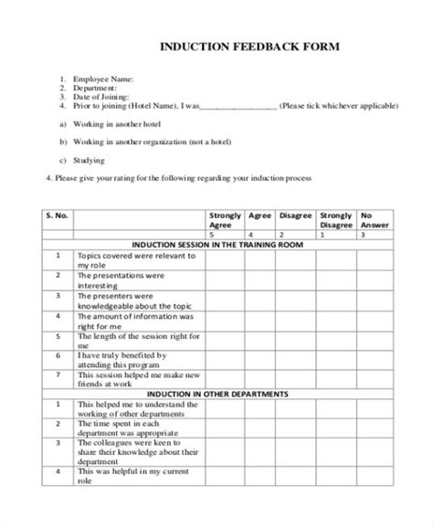 Image result for Induction Program. Feedback Form