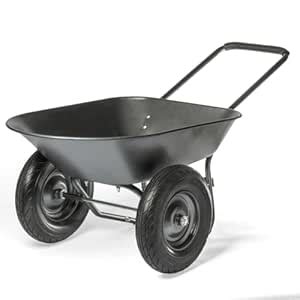 XtremepowerUS 5 cu/ft Utility Garden Wheelbarrow Cart 16" Tires Dual ...