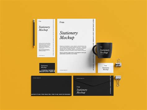 Free Minimal Branding Stationery Mockup PSD Set - Good Mockups