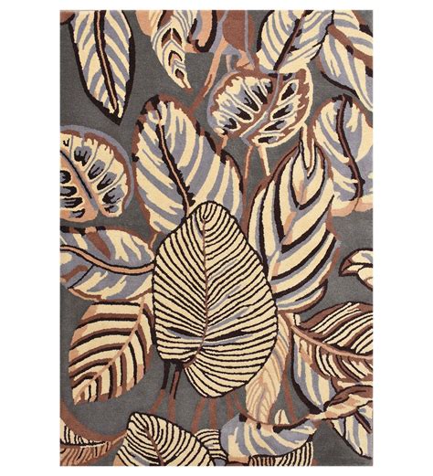 Grey Floral Hand Tufted Wool Carpet – PrestoBazaar