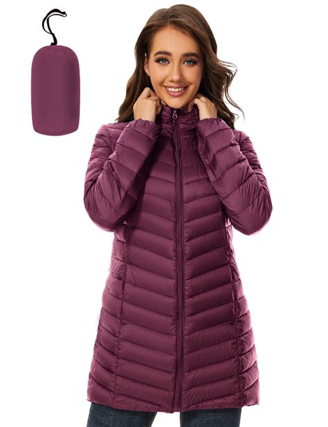 Elezay Women Lightweight Down Jacket Long Jacket Winter Down Coat ...