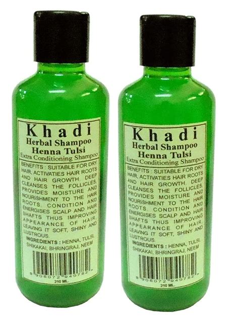Buy Khadi Herbal Heena & Tulsi Shampoo (210ml) (210 ML, 3) Online at ...