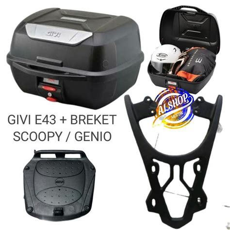 Jual PAKETAN BOX GIVI E 43 E43 NTL DAN BREKET BOX SCOOPY FI GENIO SCOPY ...
