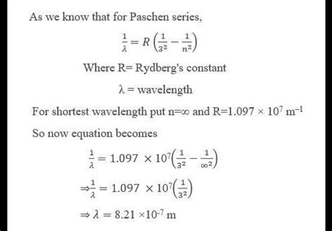 The shortest wavelength observed in\r\npaschen back series of hydrogen ...