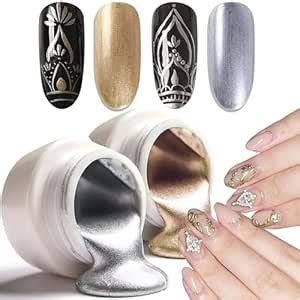 Buy Boltbee Metallic Gilter Painting Gel, Golden Silver Painted Nail ...