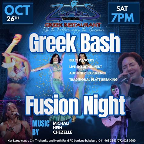Greek Bash Fusion Night, Shop 3/4 Key Largo Centre, Cnr Trichardts and ...