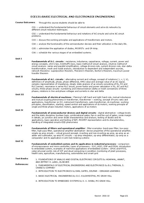 ECE131 Lecture Notes - ECE131:BASIC ELECTRICAL AND ELECTRONICS ...