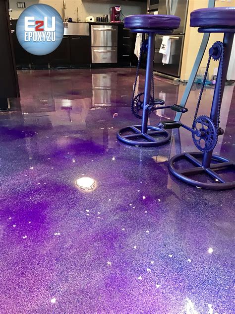 Purple Glitter Floor for a Dazzling Home Renovation