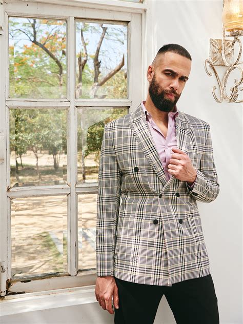 Buy MR BUTTON Black Wool Double Breasted Criminal Heart Blazer for Men ...